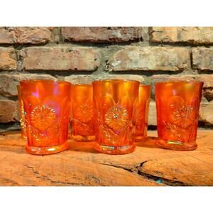 Vintage Orange Carnival Glass